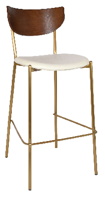 stool marco brass - light walnut - unupholstered 