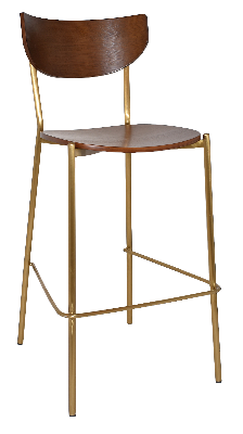 stool marco brass - light walnut 