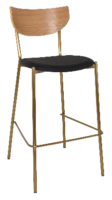 stool marco brass - natural - vinyl black 