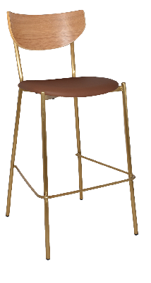 stool marco brass - natural - vinyl tan 