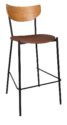 stool marco black - light oak - vinyl tan 
