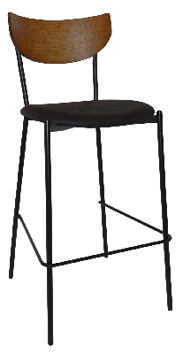 stool marco light walnut - vinyl black 