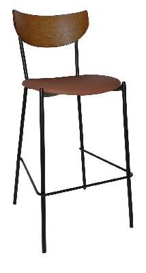 stool marco black - light walnut - vinyl tan 