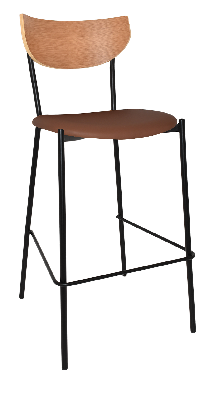 stool marco black - natural - vinyl tan 