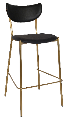 stool marco brass - vinyl black (back & seat) 