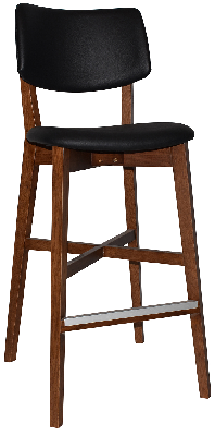 stool phoenix uph 2 light walnut - vinyl black 