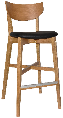 stool rialto lightoak - vinyl black 