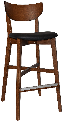 stool rialto light walnut - vinyl black 