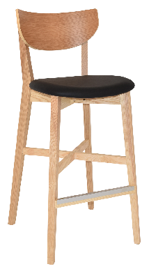 stool rialto natural - vinyl black 