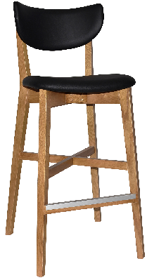 stool rialto uph 2 light oak - vinyl black 