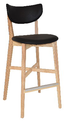 stool rialto uph 2 natural - vinyl black 