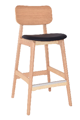 stool sedona natural - vinyl black 