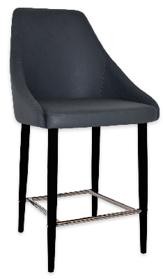 stool stockholm side 650 metal black - pelle navy 