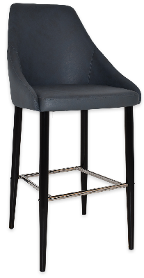 stool stockholm side 750 metal black - pelle navy 