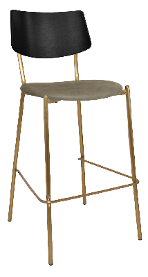 stool texas brass - black - pelle sage 