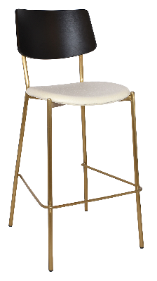 stool texas brass - black - unupholstered 