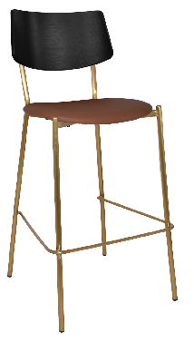 stool texas brass - black - vinyl tan 