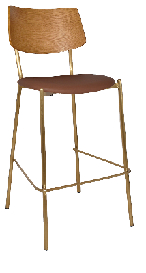 stool texas brass - light oak - vinyl tan 