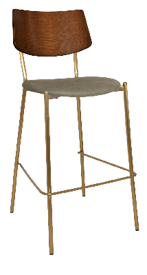 stool texas brass - light walnut - pelle sage 