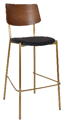 stool texas brass - light walnut - vinyl black 
