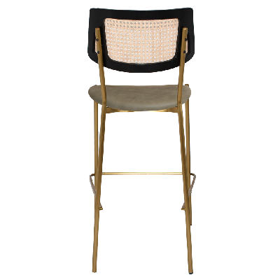 stool texas brass - rattan black - pelle sage 