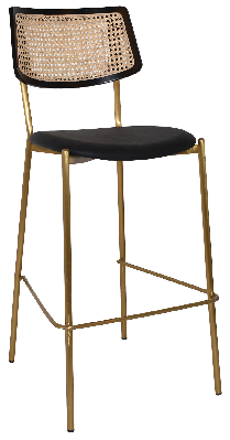 stool texas brass - rattan black - vinyl black 