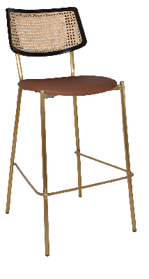 stool texas brass - rattan black - vinyl tan 