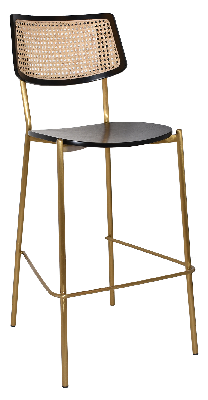 stool texas brass - rattan black 