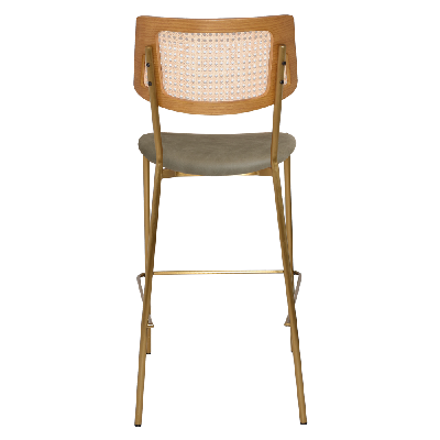 stool texas brass - rattan light oak - pelle sage 