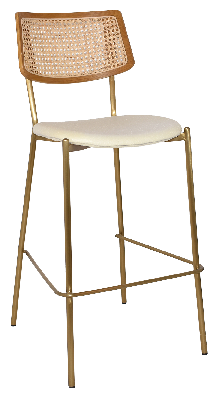 stool texas brass - rattan light oak - unupholstered 