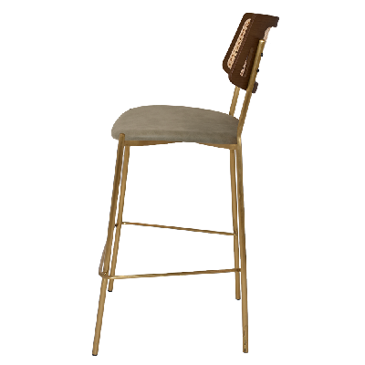 stool texas brass - rattan light walnut - pelle sage 