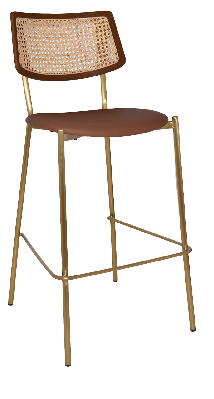 stool texas brass - rattan light walnut - vinyl tan 
