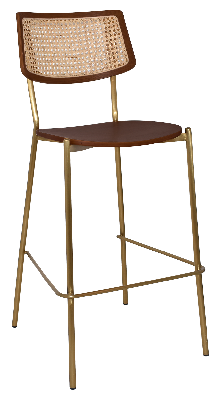 stool texas brass - rattan light walnut 