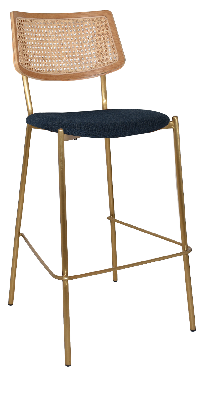 stool texas brass - rattan natural - gravity navy 