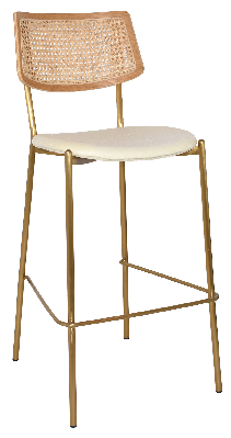 stool texas brass - rattan natural - unupholstered 