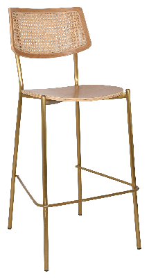 stool texas brass - rattan natural 