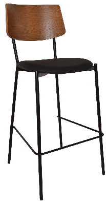 stool texas light walnut - vinyl black 