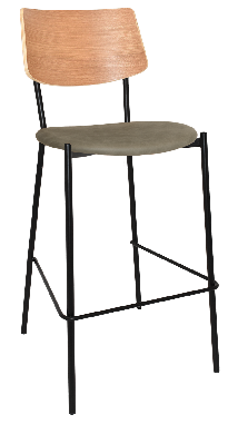 stool texas black - natural - pelle sage 