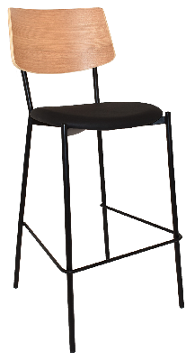 stool texas natural - vinyl black 
