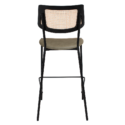 stool texas black - rattan black - pelle sage 