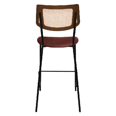 stool texas black - rattan light walnut - eastwood bordeaux 
