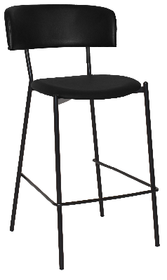 stool lugano uph 2 black - vinyl black 
