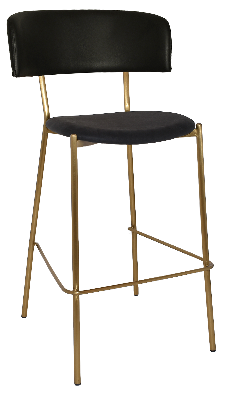 stool lugano uph 2 brass - vinyl black 