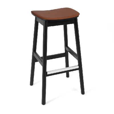 stool matilda no back black - vinyl tan 