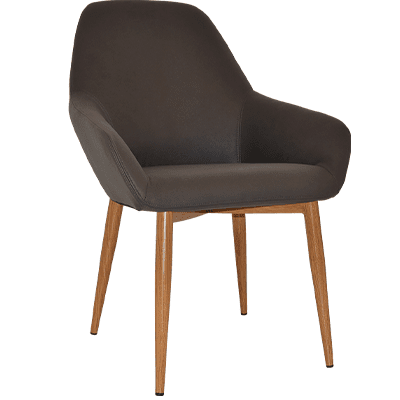 bronte tub armchair - pelle java - light oak steel 