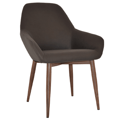 bronte tub armchair - pelle java - light walnut steel 
