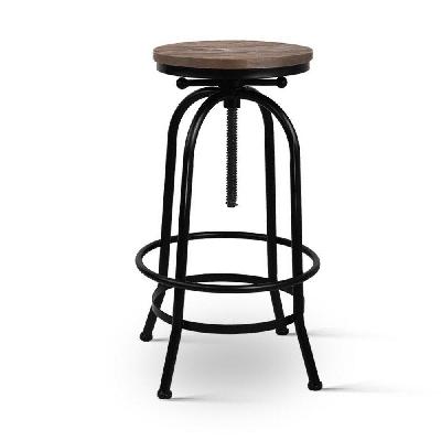 new rustic industrial round bar stool