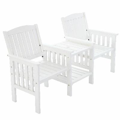 garden bench chair table loveseat wooden outdoor furniture patio park white