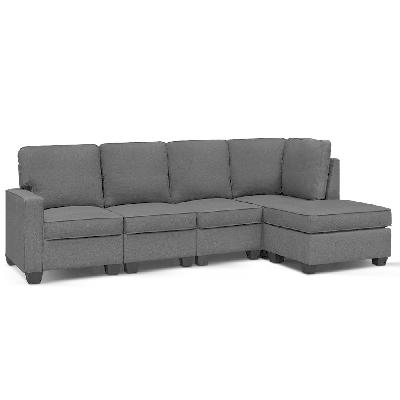 new sofa lounge set 5 seater modular chaise chair suite couch dark grey