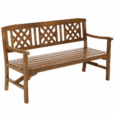 wooden garden bench 3 seat patio furniture timber outdoor lounge chair natural